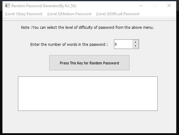 simple random password generator